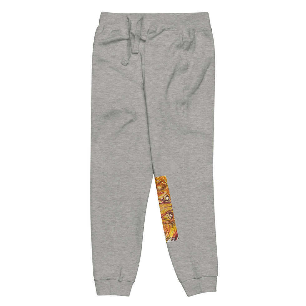 Thumbnail: Lion Unisex fleece sweatpants, By BBeh Art Studio, LLC