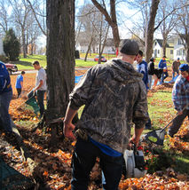 Church yardwork group.