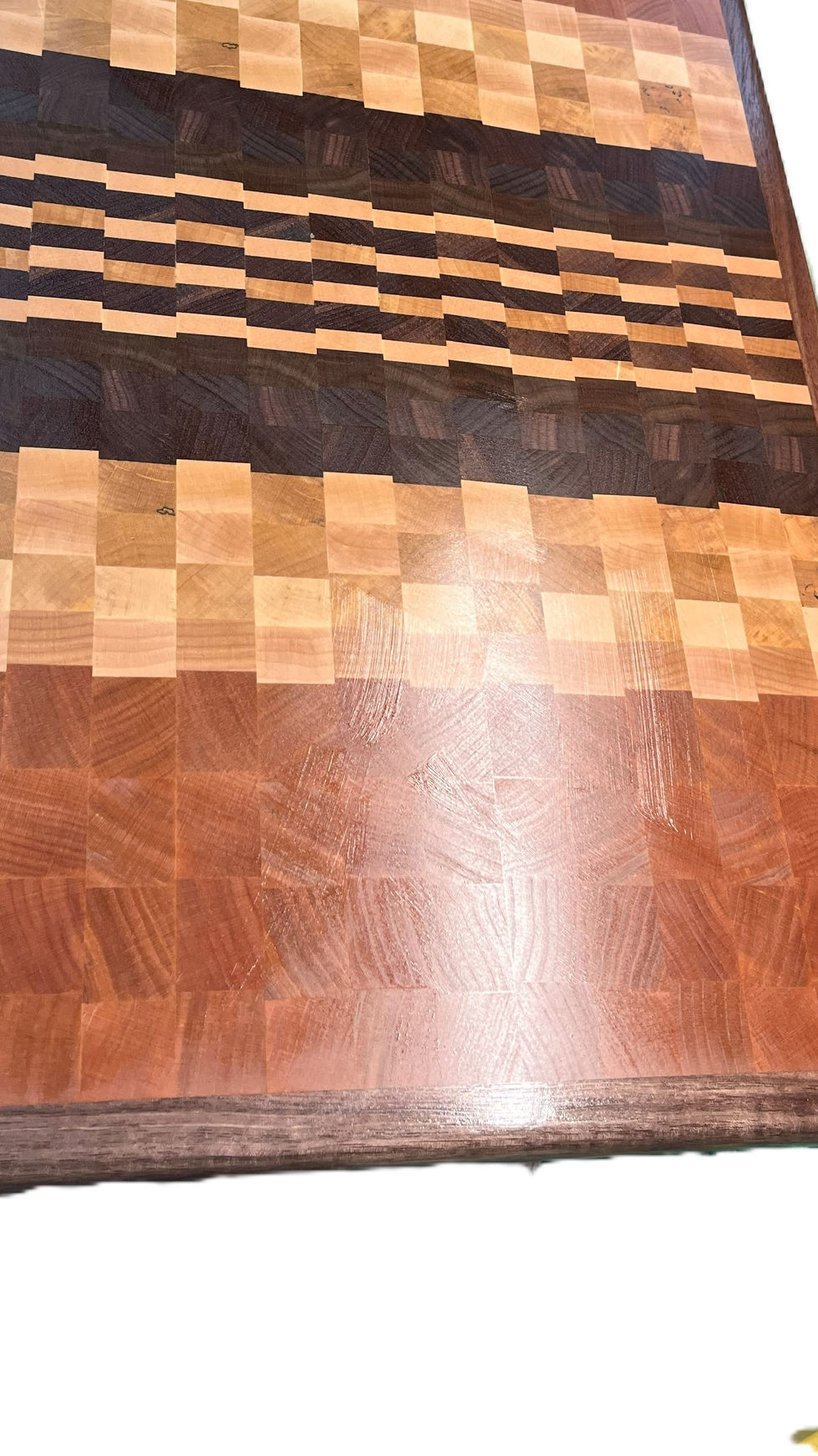 Multiple wood species end grain Cutting Board