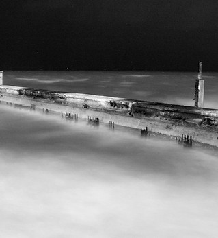 Black & White Pier at Night 