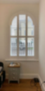 Unusually shaped window shutters Lighthouse Shutters Weymouth Portland Dorchester Dorset