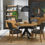 Thumbnail: Logan Rustic Oak Upholstered Dining Chair Pair