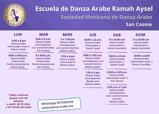 Horarios san Cosme Ramah aysel.jpg