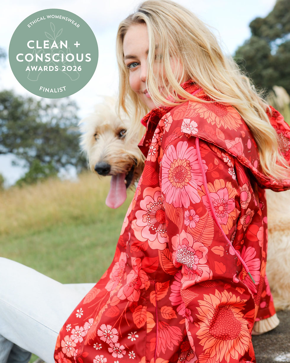 Thumbnail: burgundy bloom eco rain jacket