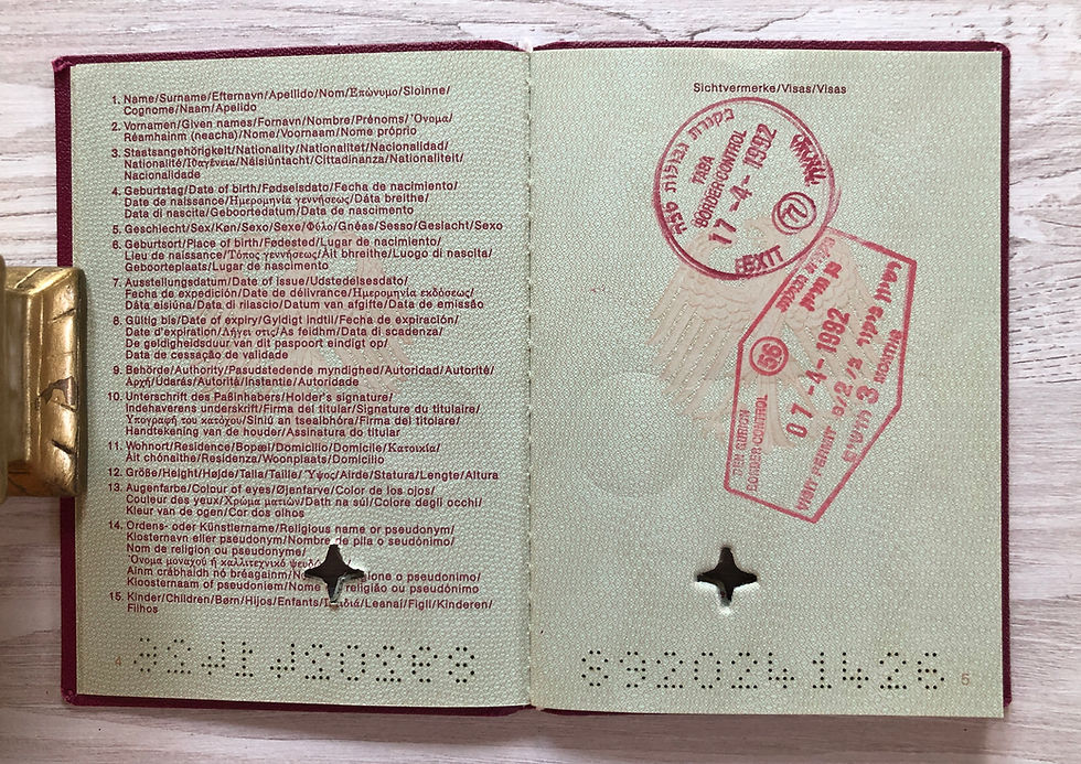 Thumbnail: Germany 1991 pre-biometric passport with Israeli visas + Agaba Coast visas