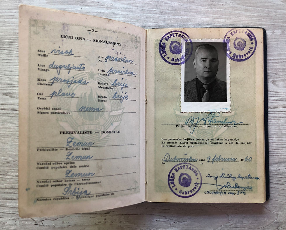 Thumbnail: Yugoslavia 1960 seaman / seafarer passport with extensive travel to USSR