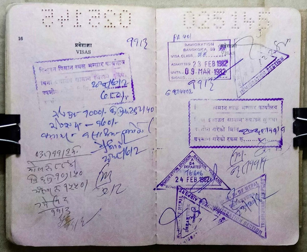 Thumbnail: Kingdom of Nepal 1981 passport packed with many visas ++ABSOLUTELY AMAZING++