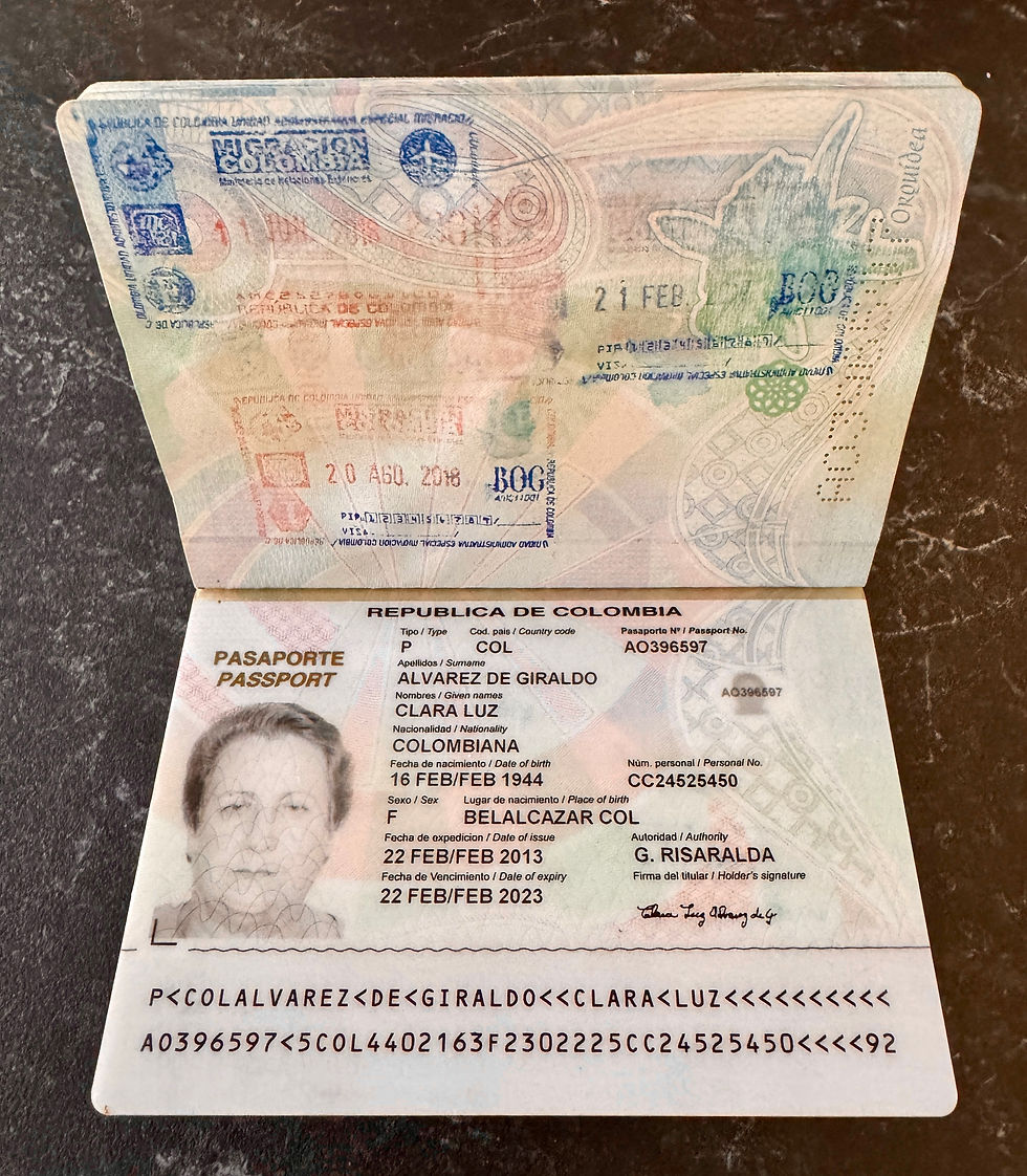 Thumbnail: Colombia 2013-2023 passport with multiple visas 