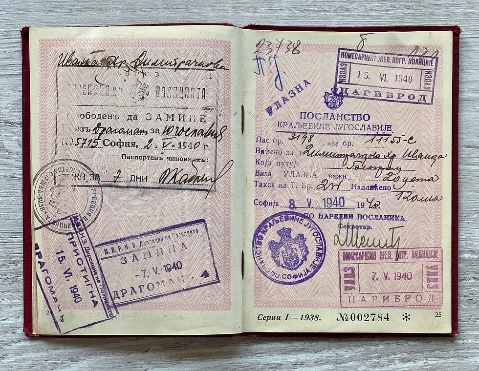 Thumbnail: WW2 Bulgaria 1939-1940 passport Nazi Germany, Yugoslavia, Czechoslovakia visas