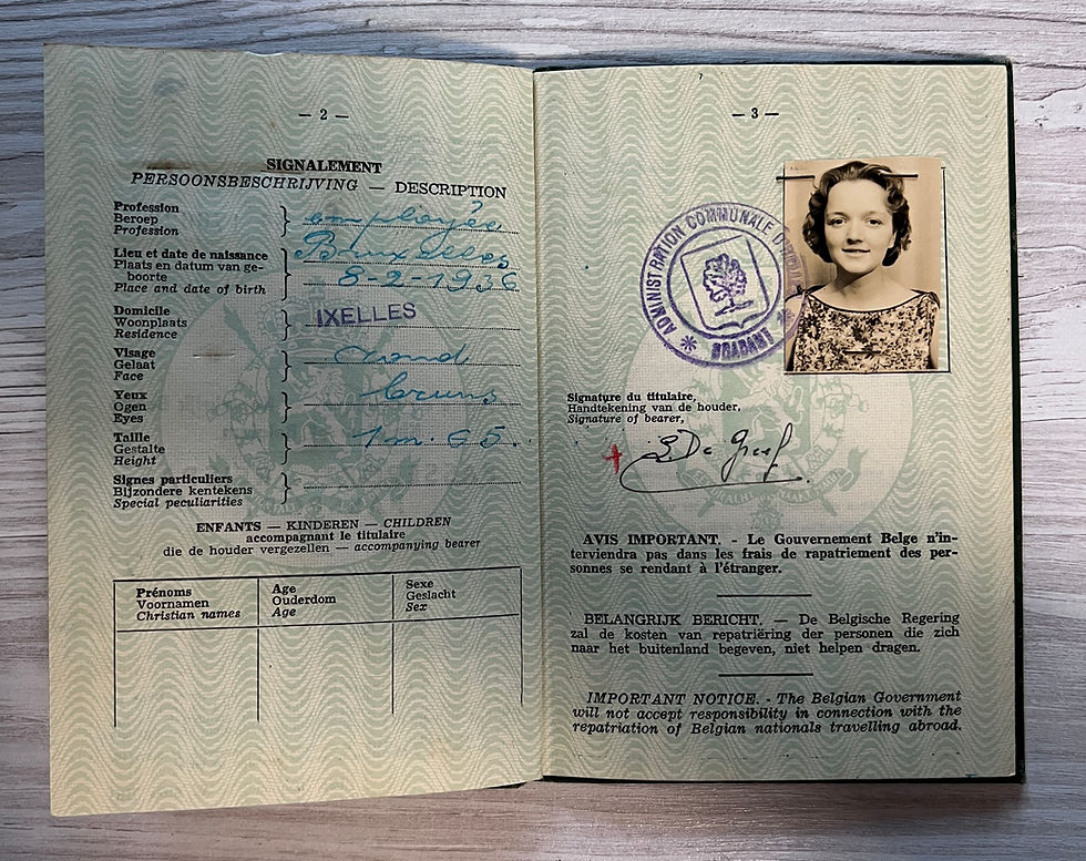 Thumbnail: Belgium 1958 passport w/ visas & revenues of French Ivory Coast, Mali, etc