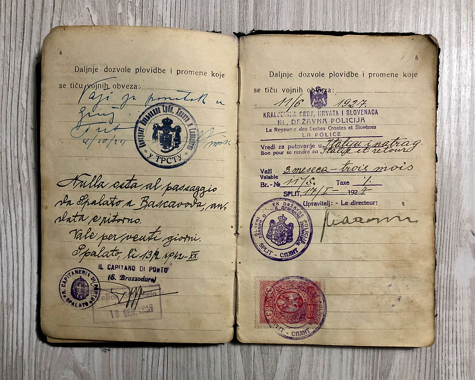 Thumbnail: Kingdom of Serbs, Croats & Slovens 1922 Seaman's Passport Full Of Visas Revenues