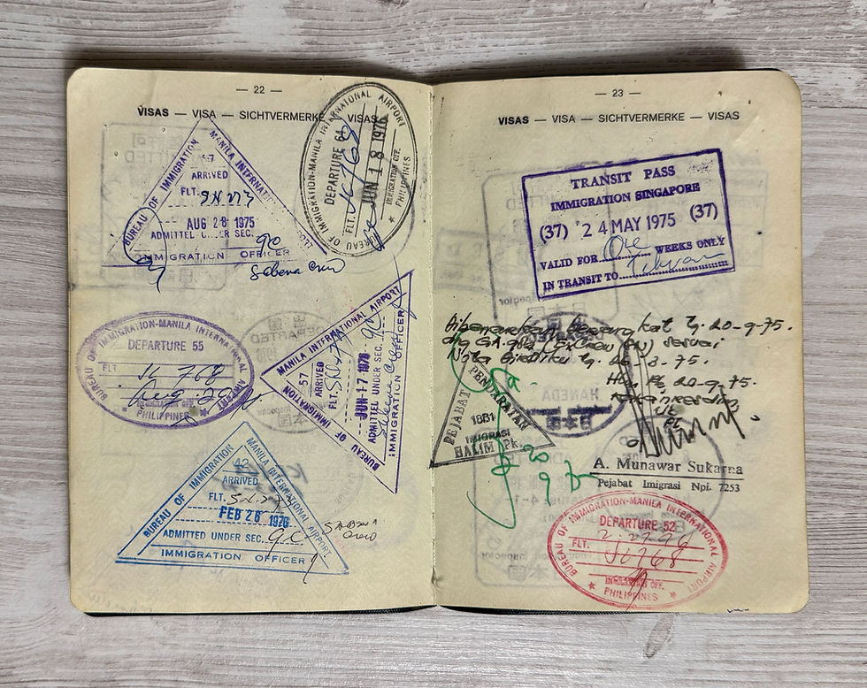 Thumbnail: Belgium 1973-1977 passport of a Sabena Airlines steward, lots of visas