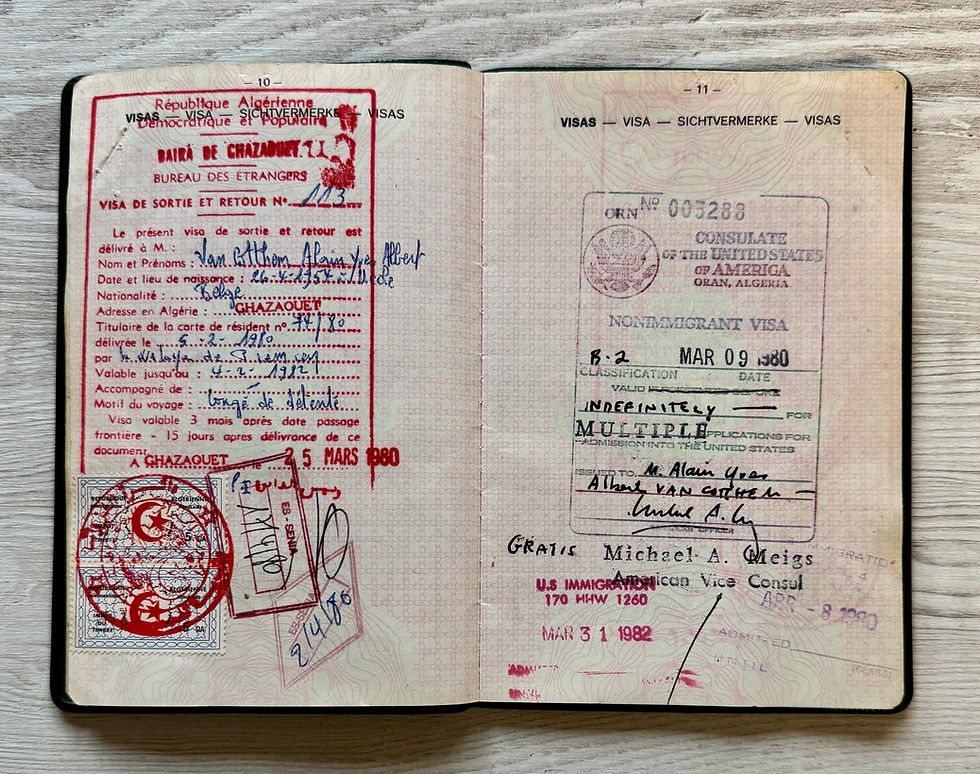 Thumbnail: Belgium 1980 passport completely full of very interesting visas