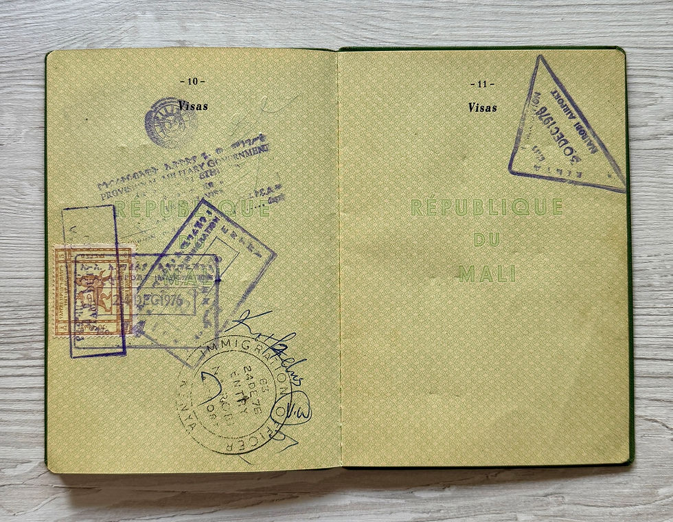 Thumbnail: Mali 1974 passport with visas of Burundi, Kenya, Ethiopia *SUPER RARE*