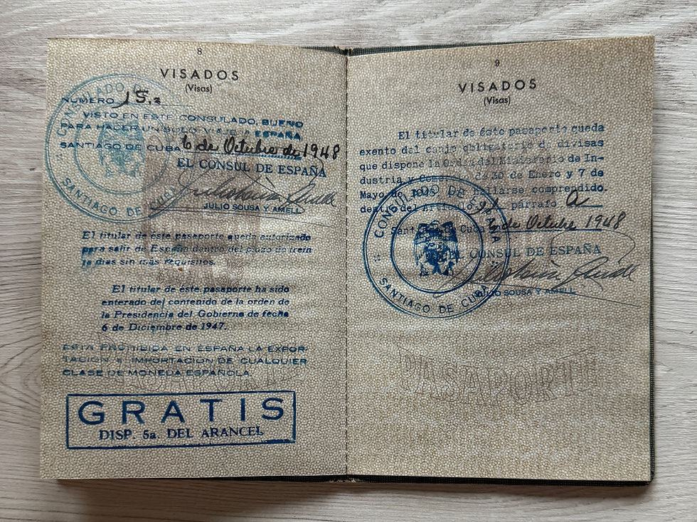 Thumbnail: Spain 1949 passport with US limited entry certificate 