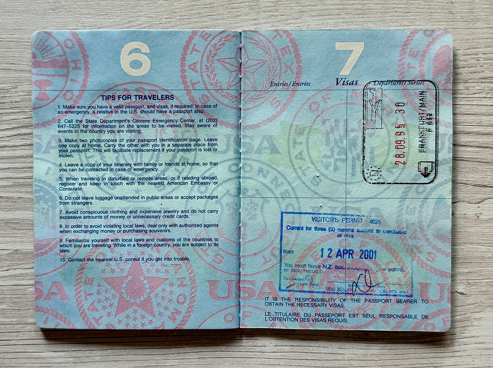 Thumbnail: United States 1995-2005 passport with various entry/exit visas
