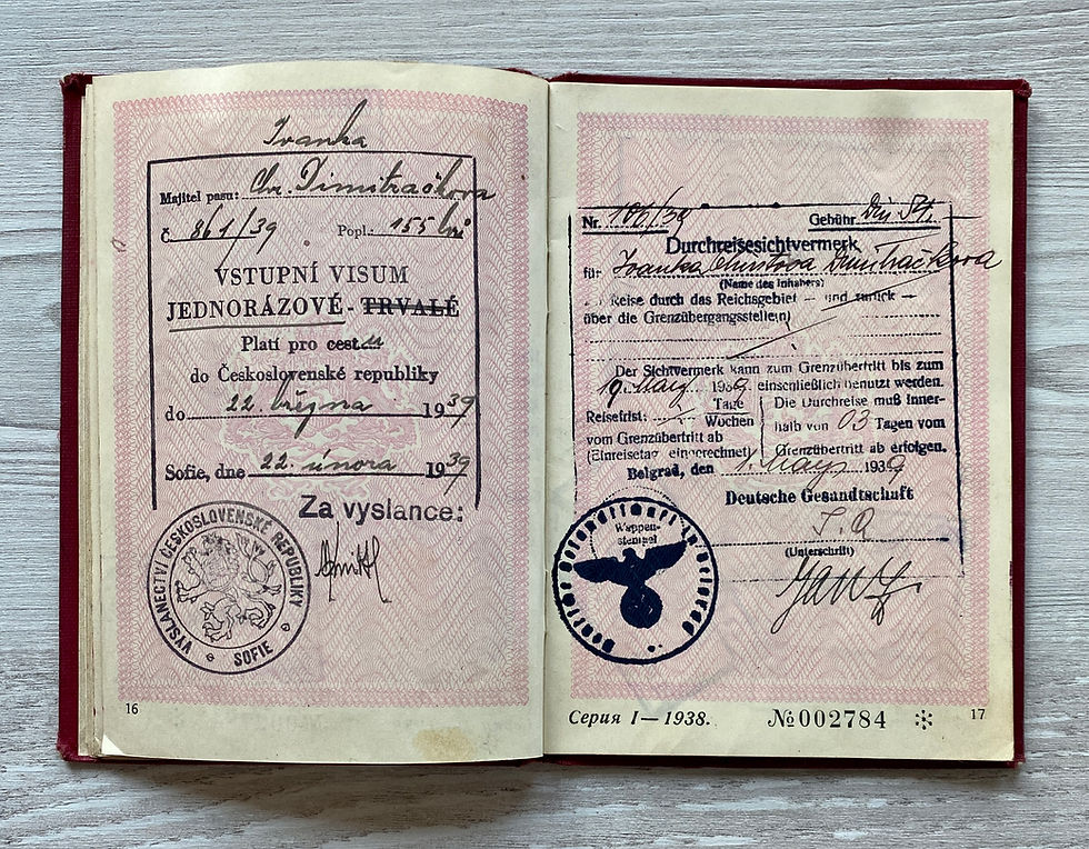 Thumbnail: WW2 Bulgaria 1939-1940 passport Nazi Germany, Yugoslavia, Czechoslovakia visas