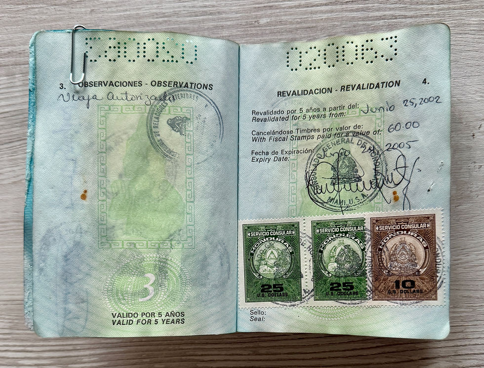 Thumbnail: Honduras 1995-2000 passport with Bahamas, US, Honduras entry/exit stamps