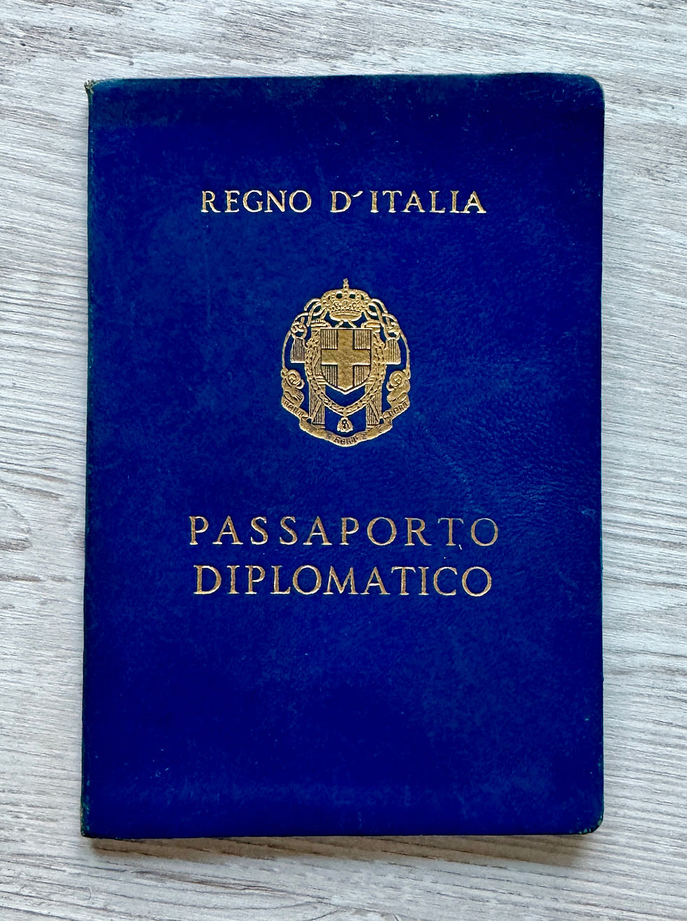 Italy 1939 44 Diplomatic Passport Royal Highness Princess Raziah Of italy-1939-44-diplomatic-passport-royal-highness-princess-raziah-of