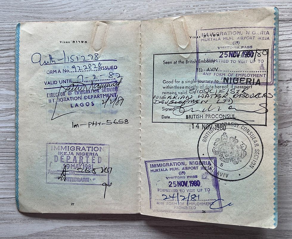 Thumbnail: Israel 1977 passport full of visas (Ivory Coast, Nigeria, Swiss, Belgium, etc)