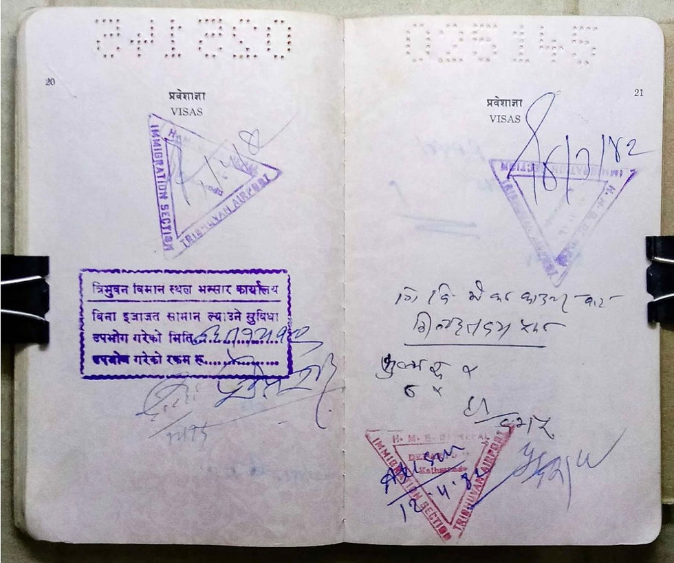 Thumbnail: Kingdom of Nepal 1981 passport packed with many visas ++ABSOLUTELY AMAZING++