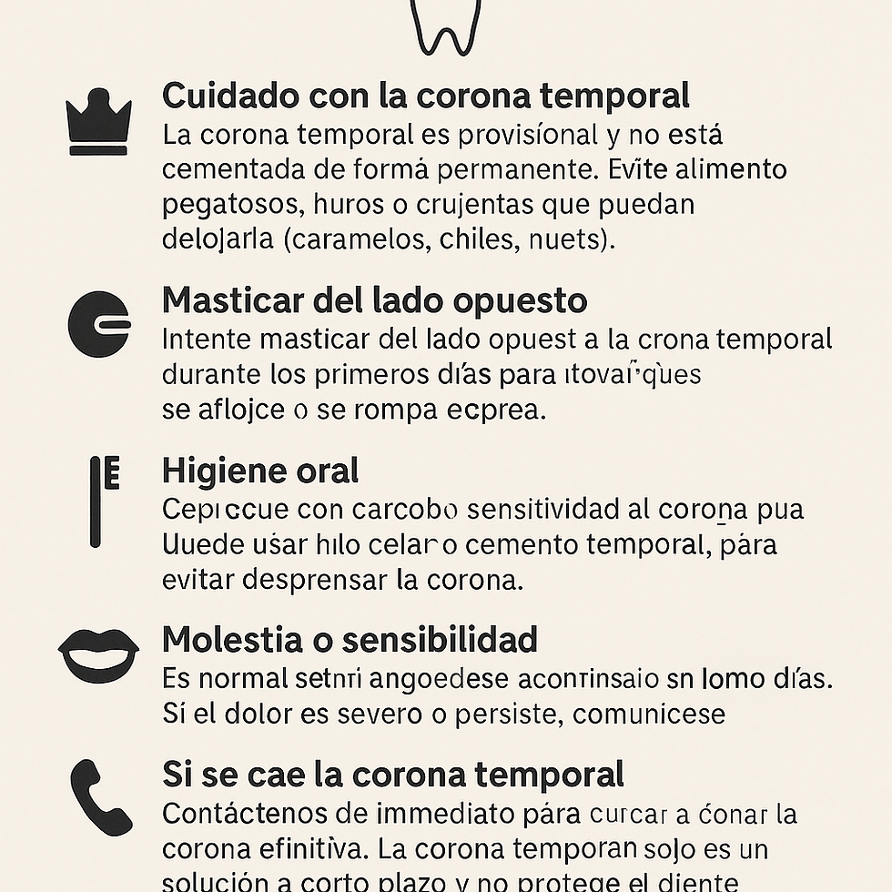 🦷Instrucciones Postoperatorias – Corona Temporal
