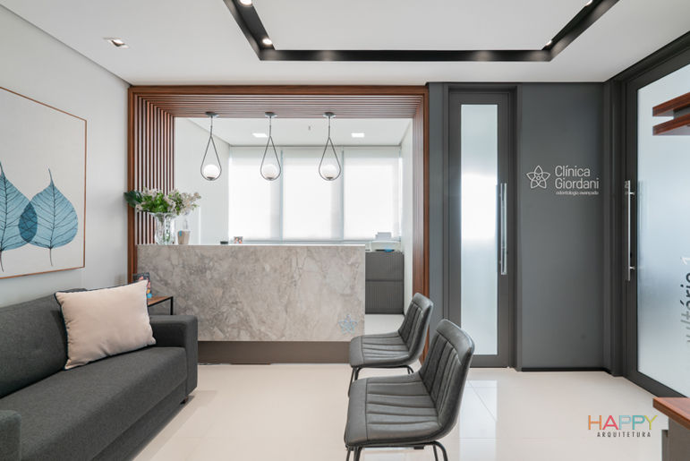 Arquitetura corporativa Clinica odontológica, consultório, dentista, reforma, decoração de interiores, projeto arquitetônico, execução de obra, Happy Arquitetura, Porto Alegre, Rio Grande do Sul, projeto de móveis planejados, arquiteto Porto Alegre, Arquiteta Letícia Barbosa, Arquiteta Juliane Pereira, Arquiteto Leandro Marques