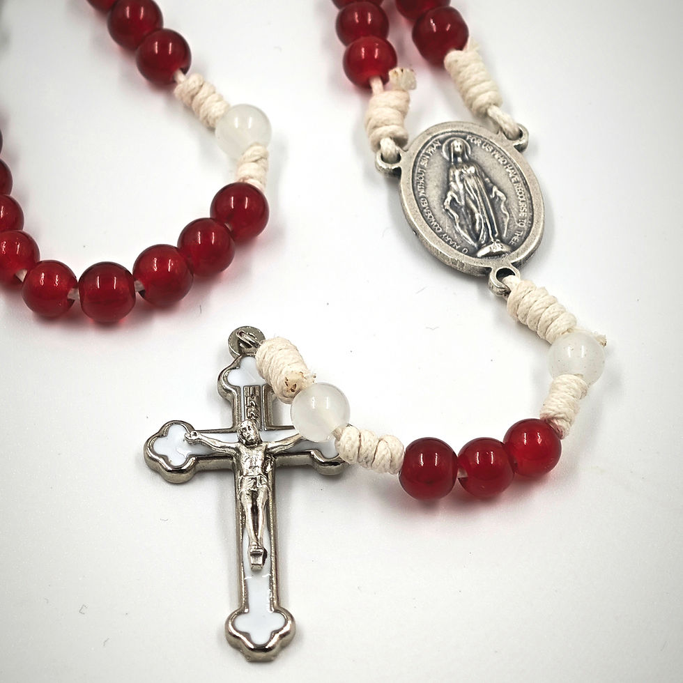 Chapelet en plastique, médaille miraculeuse