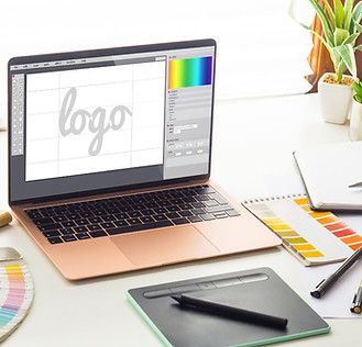 Laptop with website image