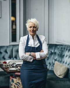 Clare Smyth, chef, arms crossed