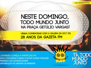 Festa na praça para os 28 anos da Gazeta Fm