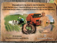 Universal Leaf Tabacos anuncia em homenagem ao Dia do Colono e Motorista