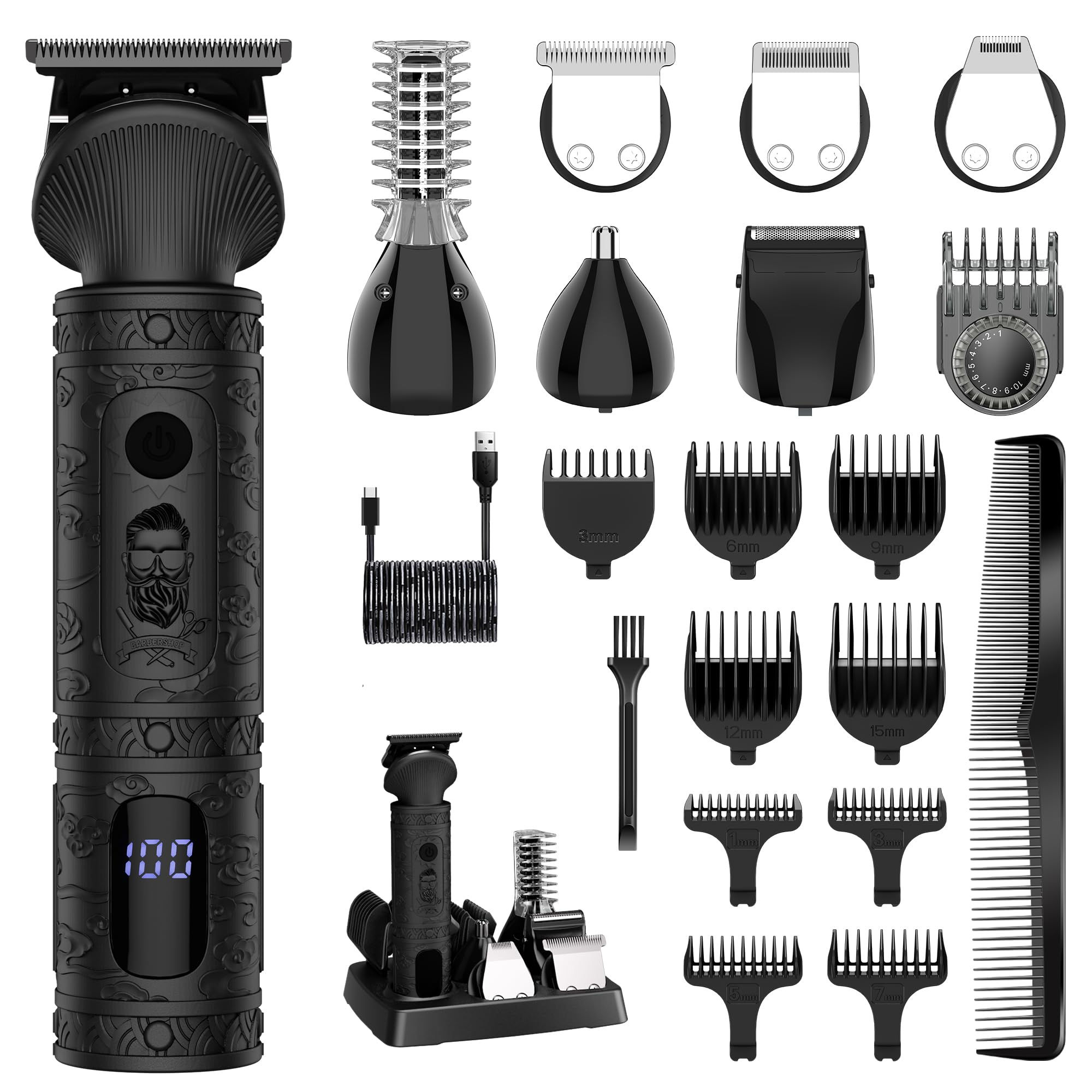 Scttomon Beard Trimmer for Men Professional Mens Beard Grooming Kit T-Blade Trim