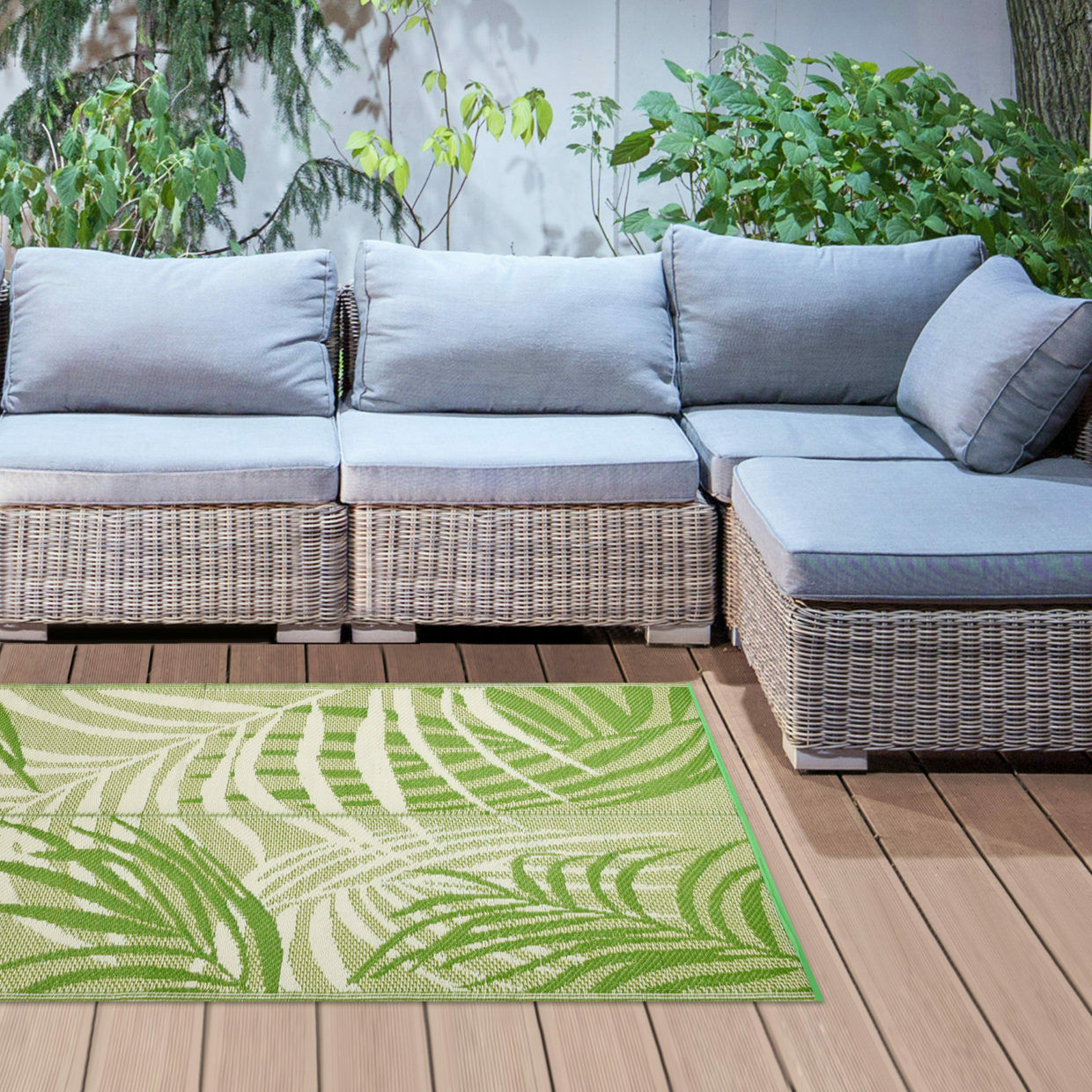 Outdoor Teppich DSCHUNGELBLÄTTER, beidseitig verwendbar