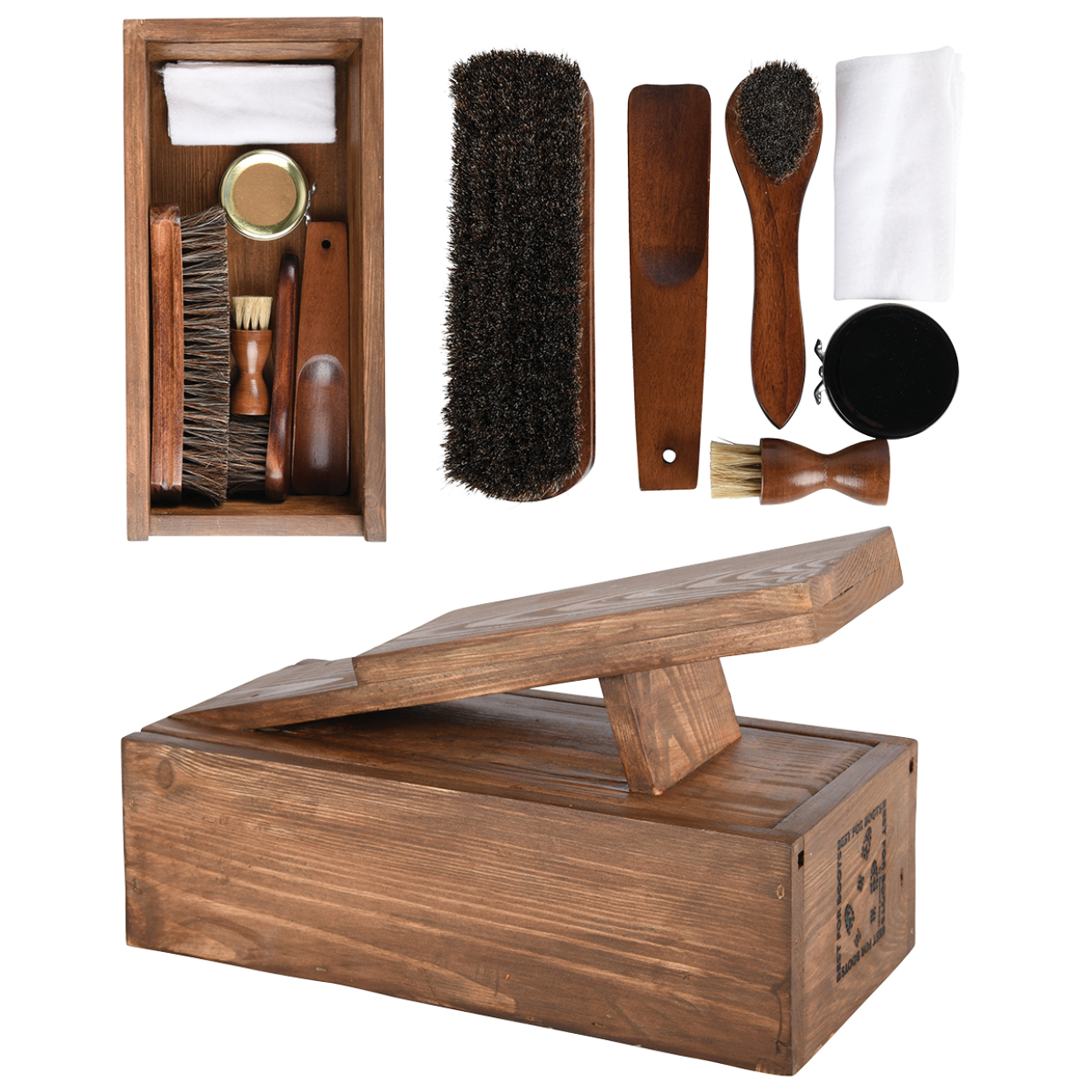 Schuhputzset, Schuhputzkiste POLDI aus Holz