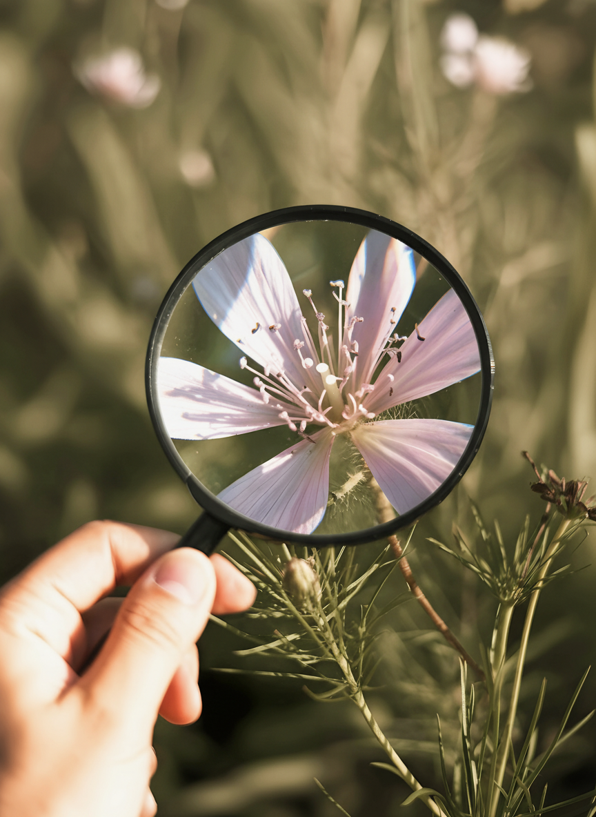 Flower Through Magnifier