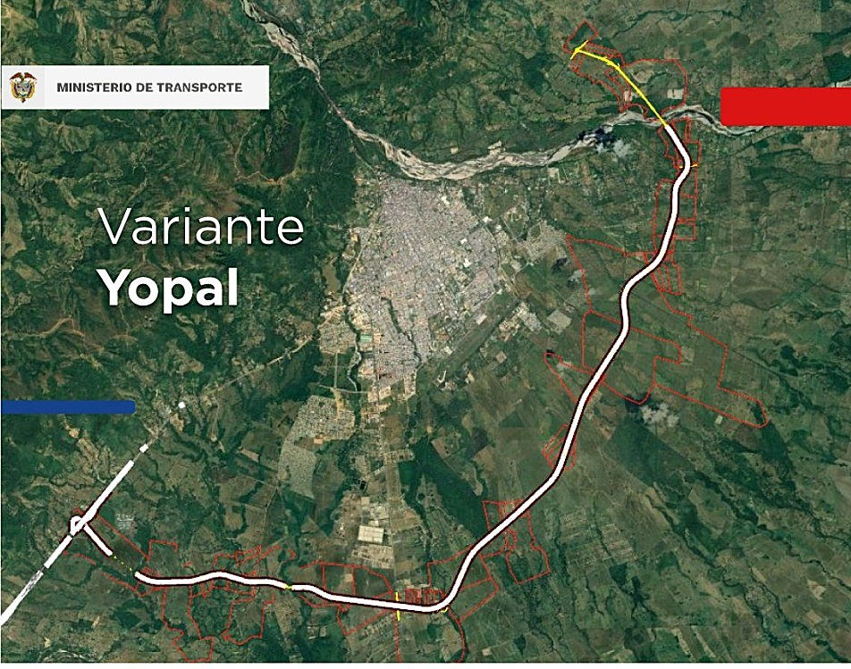 Variante Yopal - 25 km de vías que conectará la doble calzada Yopal-Villavicencio con la vía Yopal-Arauca