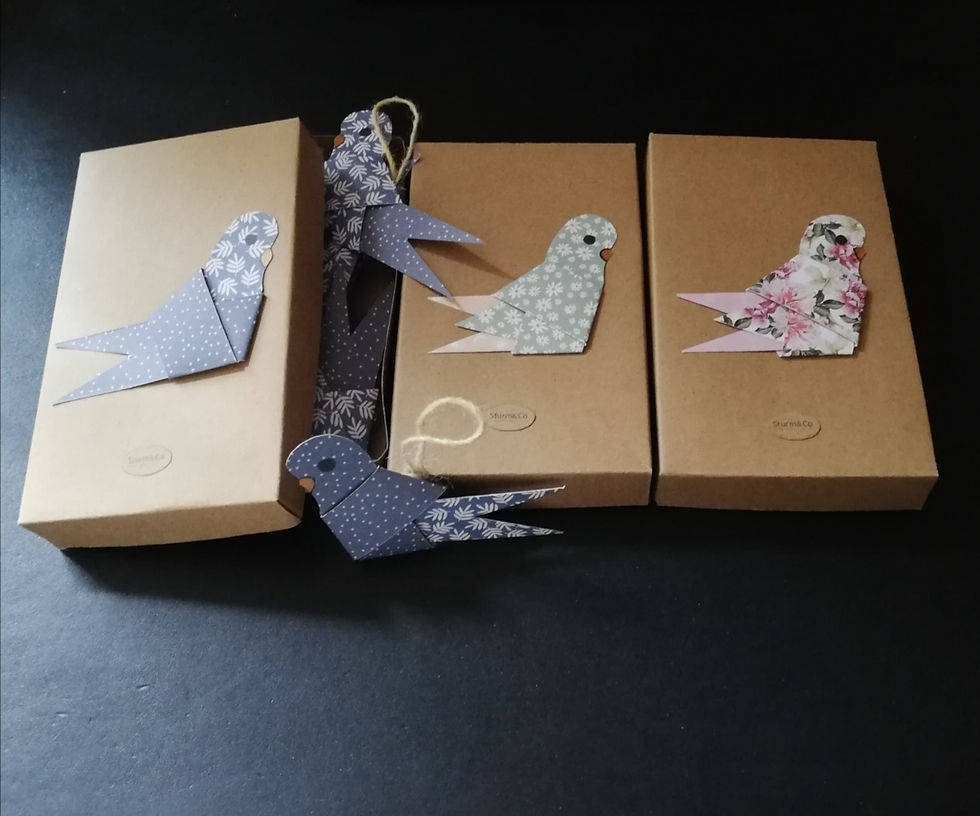 Thumbnail: Doosje vogeltjes "blue" (8stks)