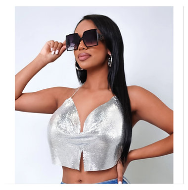 Sexy Silver Chain Top - One Size Fits All 