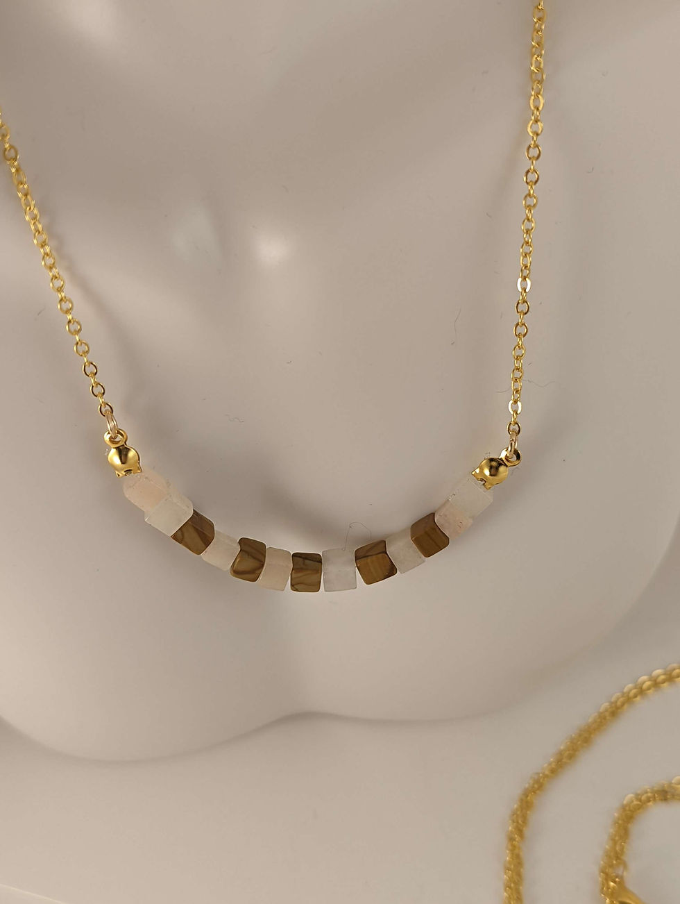Thumbnail: Sunstones and quartz necklace duo