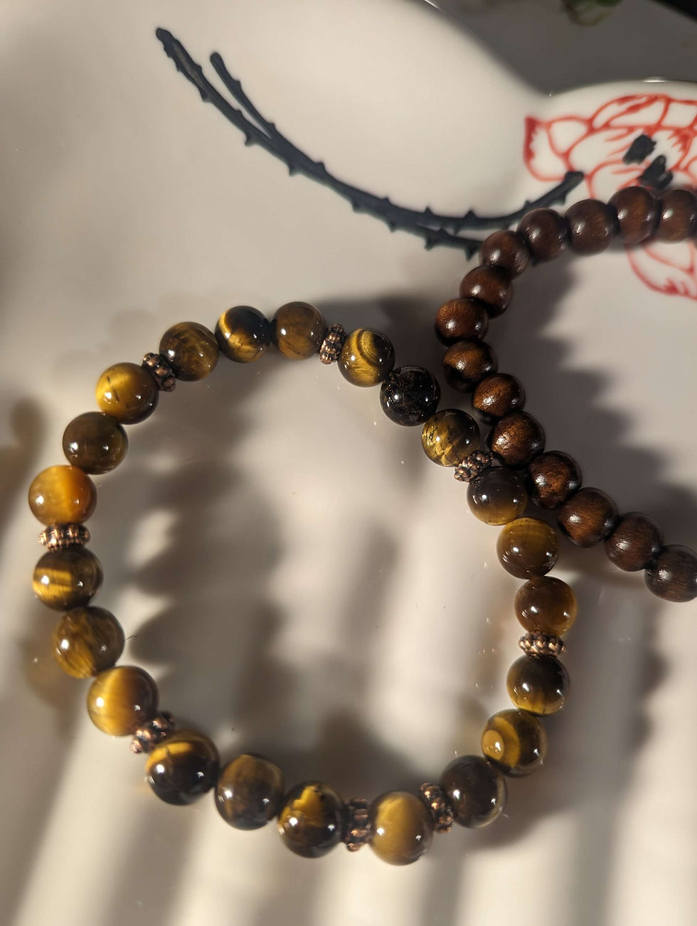 Thumbnail: Tiger eye and bamboo bracelet duo 