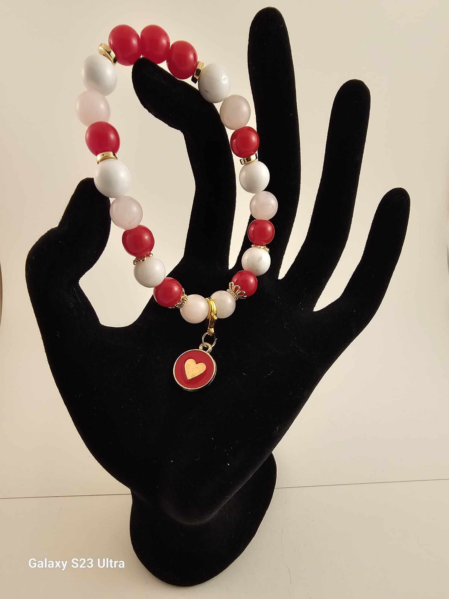 Rose quartz and howlite Valentines Bracelet