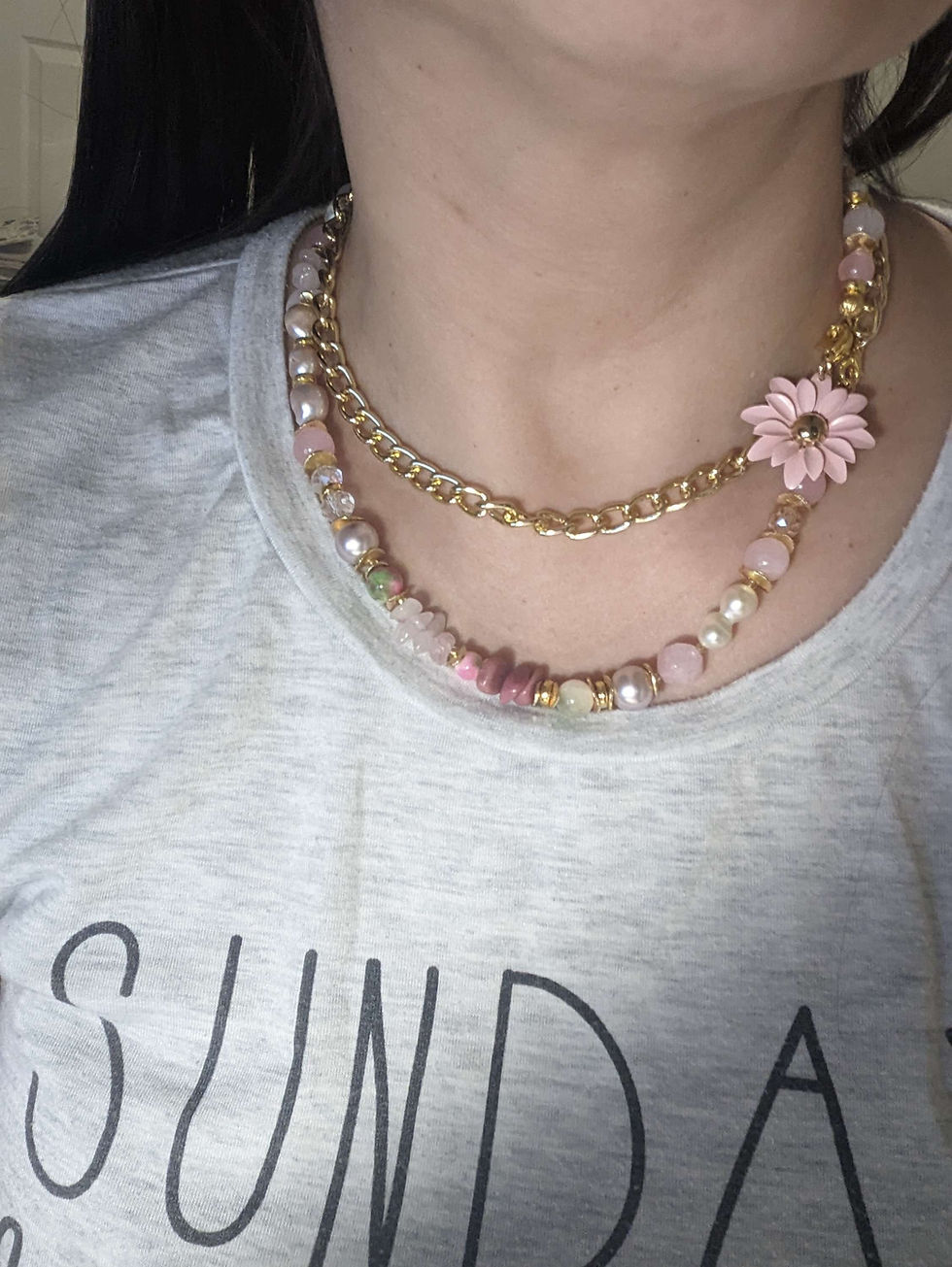 Thumbnail: Fresh water pearls and Quartz convertible necklace 