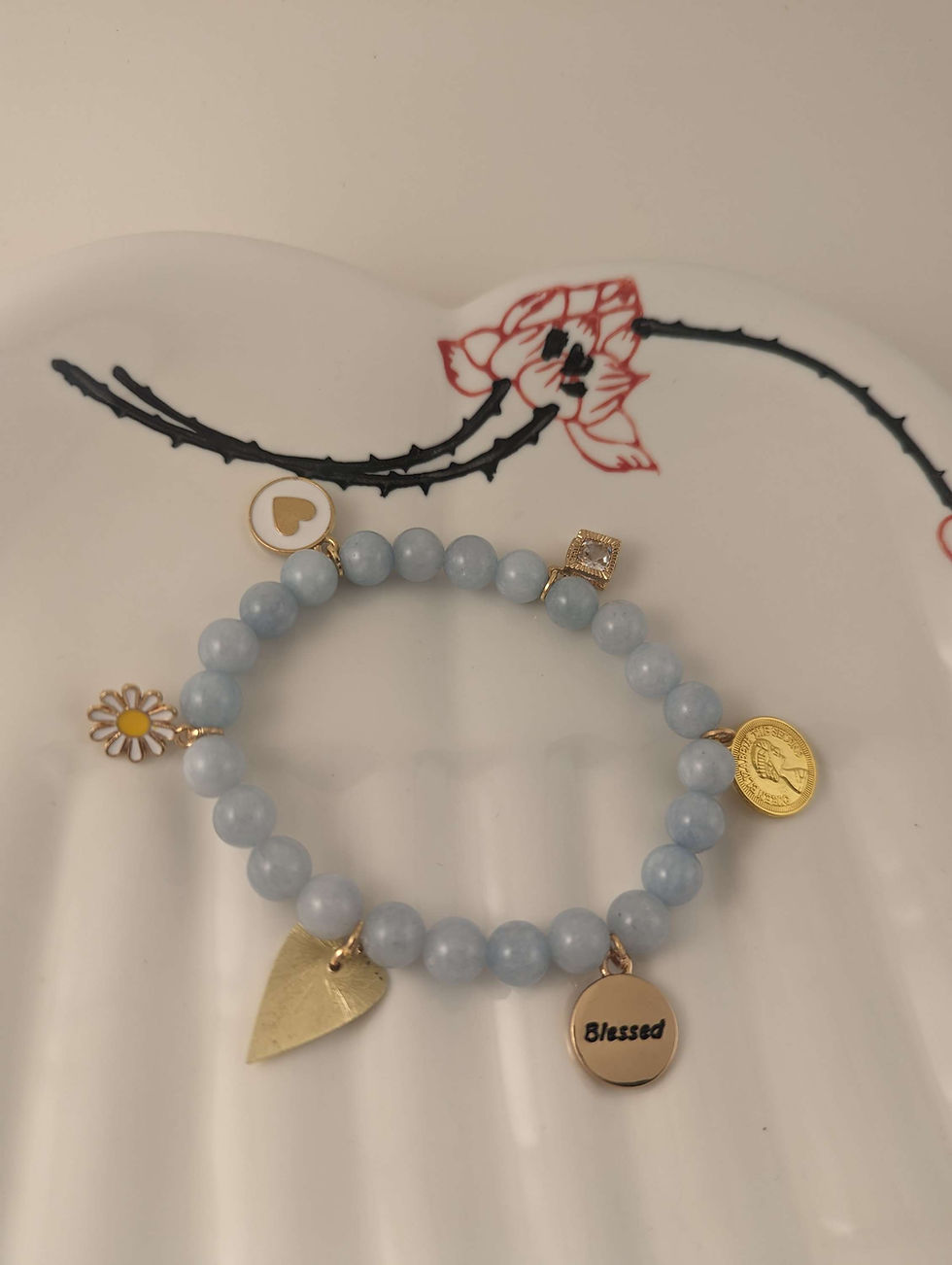 Thumbnail: Blessings, aquamarine and charms bracelet 