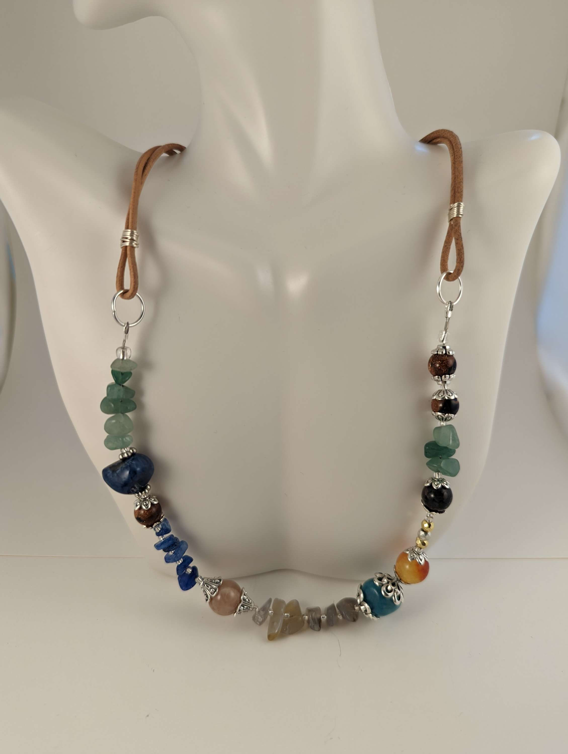 Rainbow 🌈 Rocks leather necklace