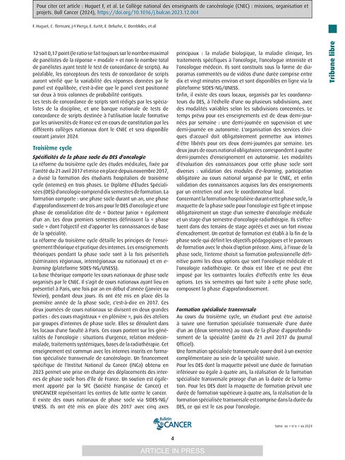 article bulletin du cancer