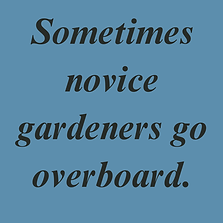 Sometimes novice gardeners go overboard.