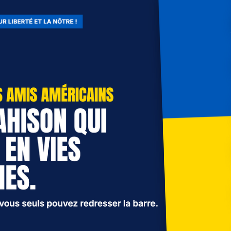 Trump et l’Ukraine : un drapeau américain déchiré se sépare du drapeau ukrainien. « Une trahison qui se paie en vies humaines. »
