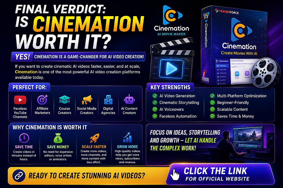 Cinemation Review: Best AI Video Generator for Faceless YouTube Channels?