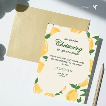 Lemon Kids Birthday or Christening invitation template